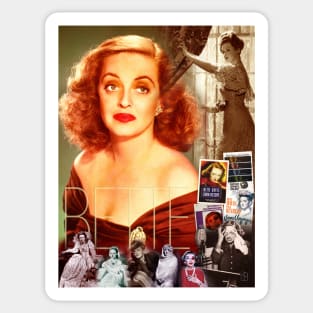 Bette Davis Collage Portrait Sticker